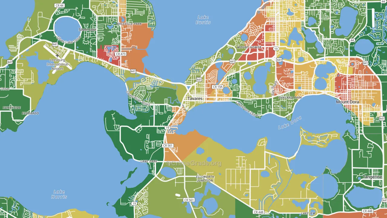 Tavares, FL Map of Drug-Related Crime Rates