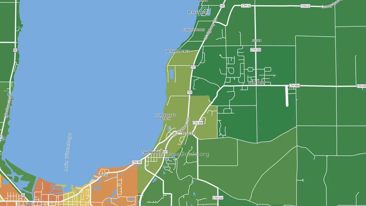 Taycheedah, WI Map of Drug-Related Crime Rates