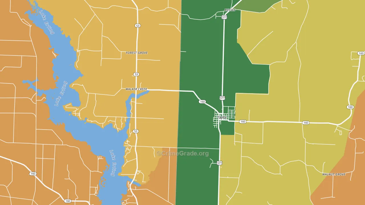 Taylor, AR Map of Drug-Related Crime Rates