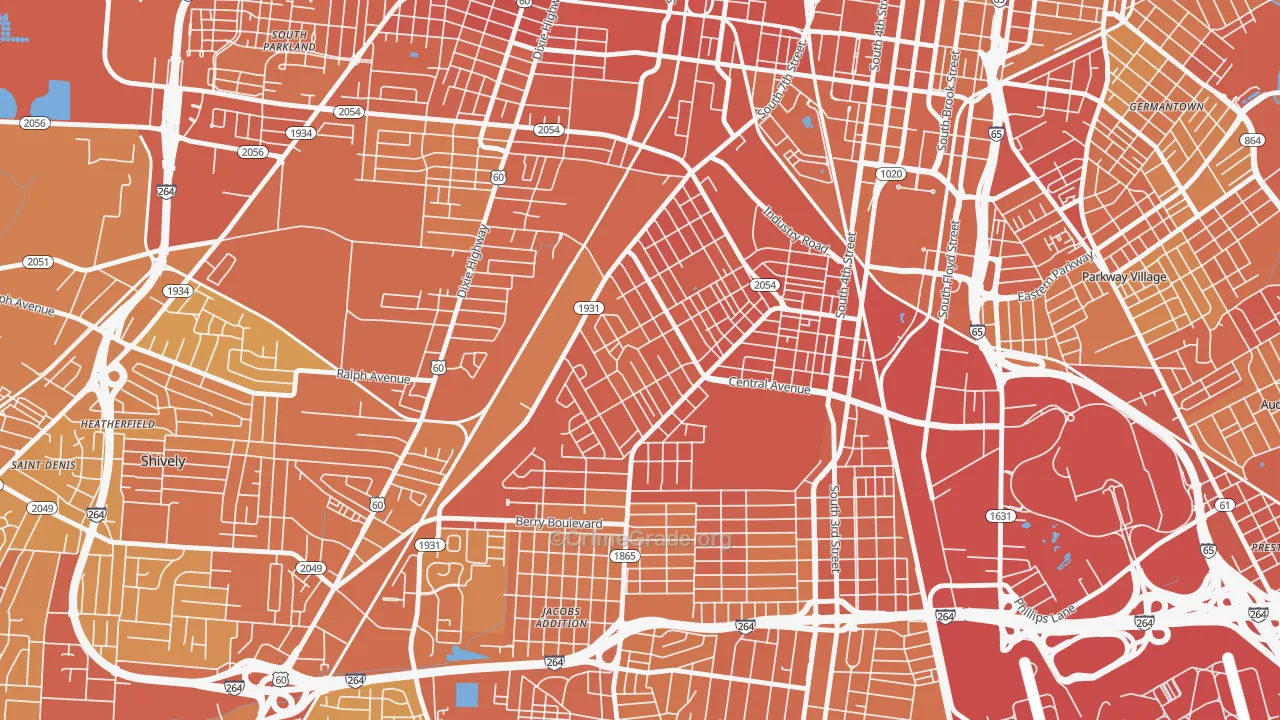 Taylor Berry, Louisville, KY Map of Drug-Related Crime Rates