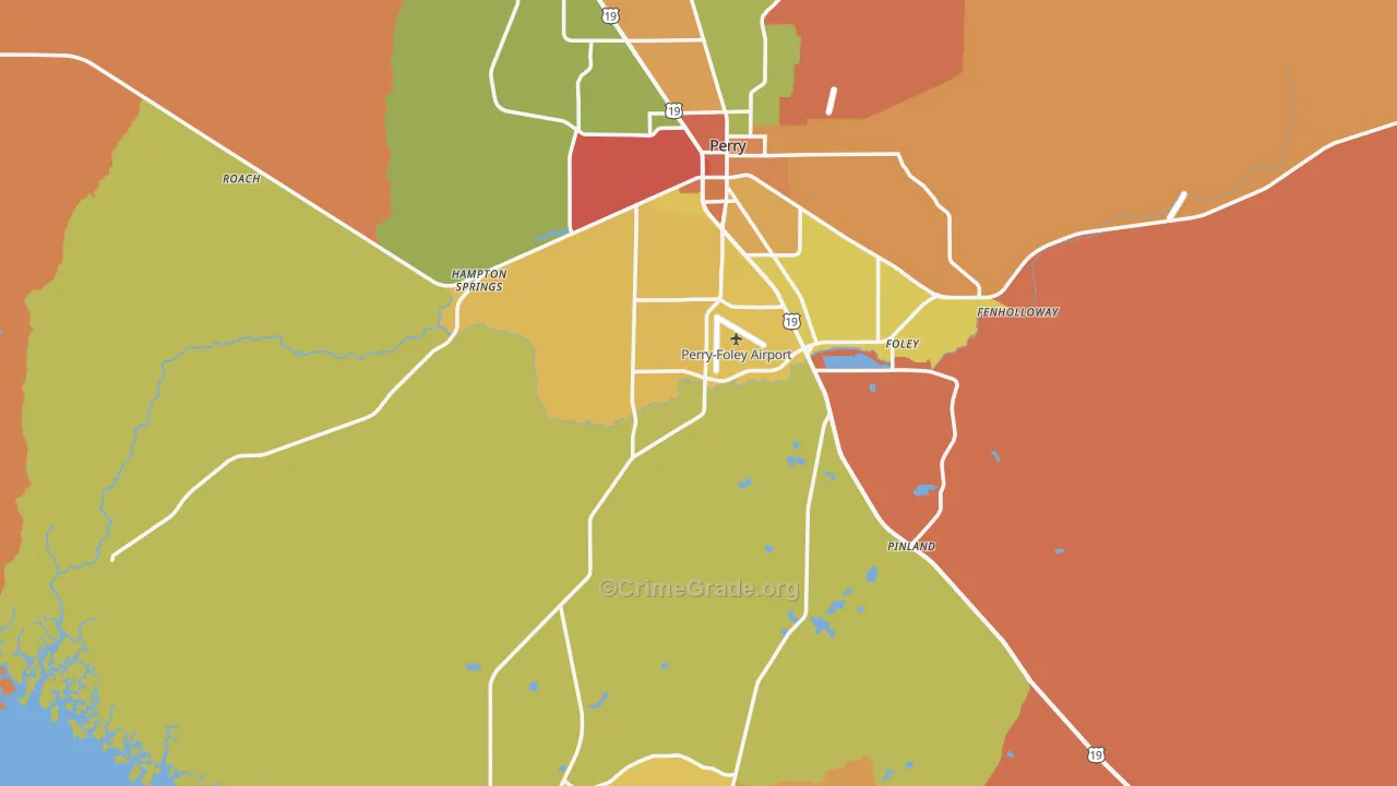 Taylor County, FL Map of Drug-Related Crime Rates