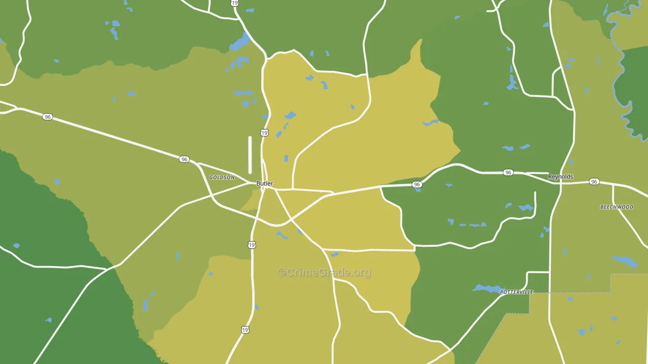 Taylor County, GA Map of Drug-Related Crime Rates