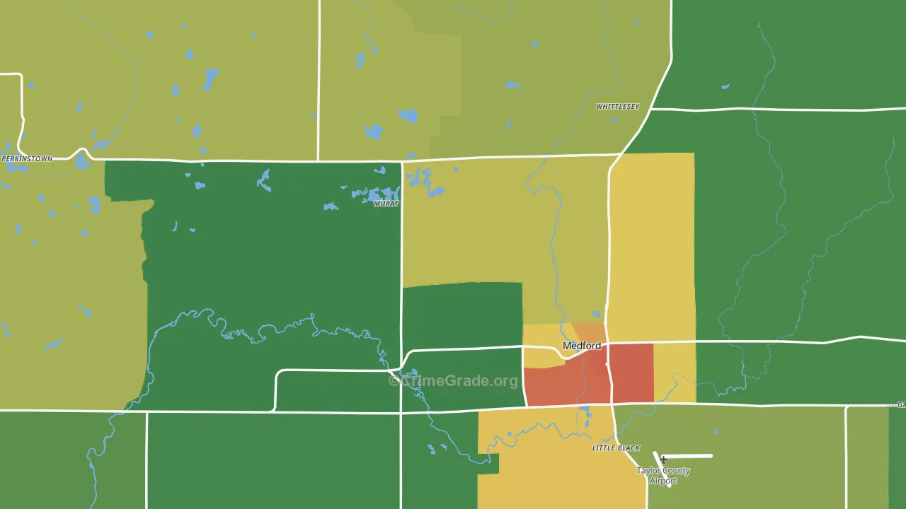 Taylor County, WI Map of Drug-Related Crime Rates