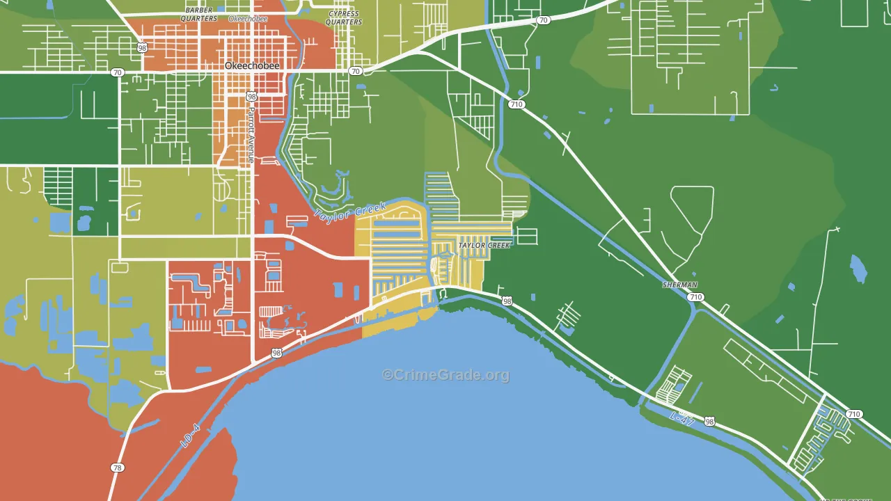 Taylor Creek, FL Map of Drug-Related Crime Rates