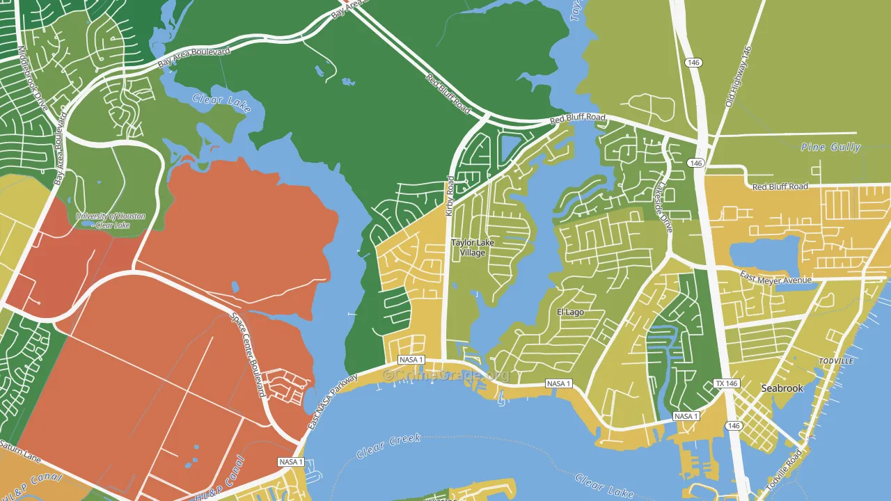 Taylor Lake Village, TX Map of Drug-Related Crime Rates