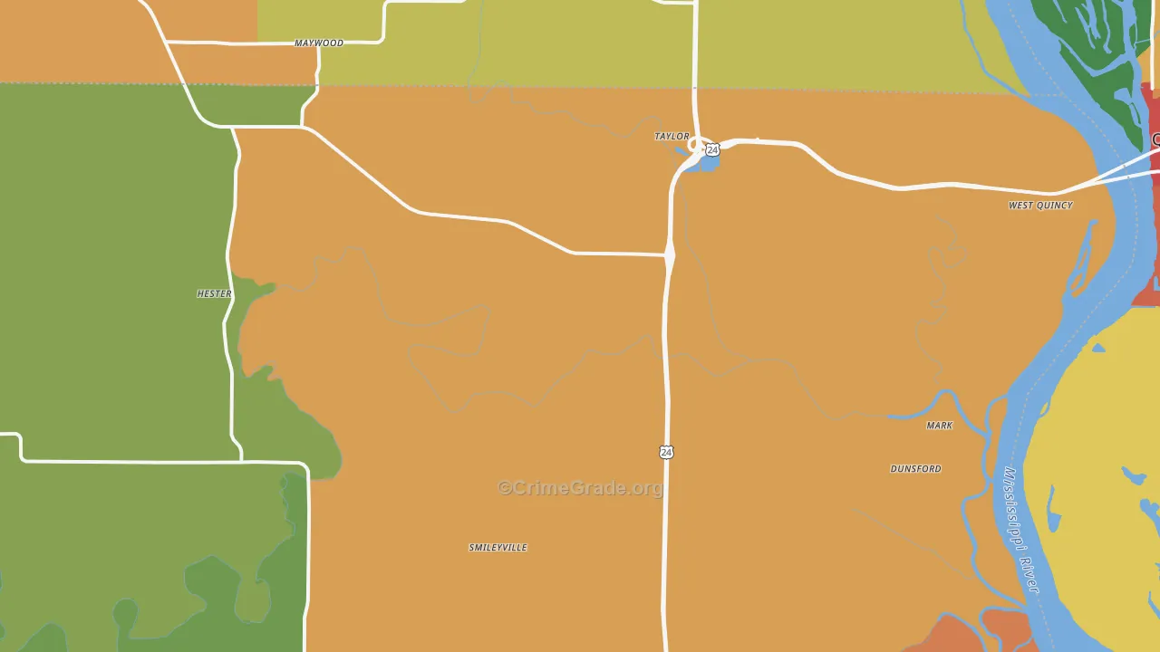 Taylor, MO Map of Drug-Related Crime Rates
