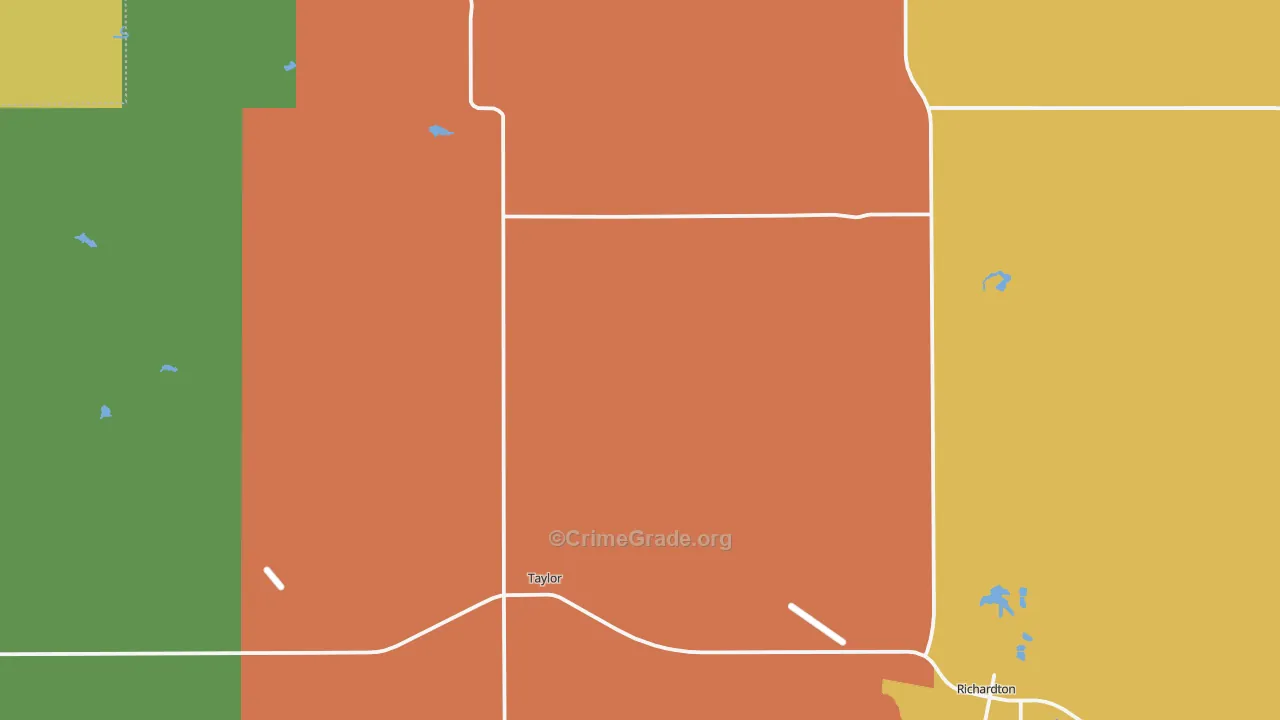 Taylor, ND Map of Drug-Related Crime Rates