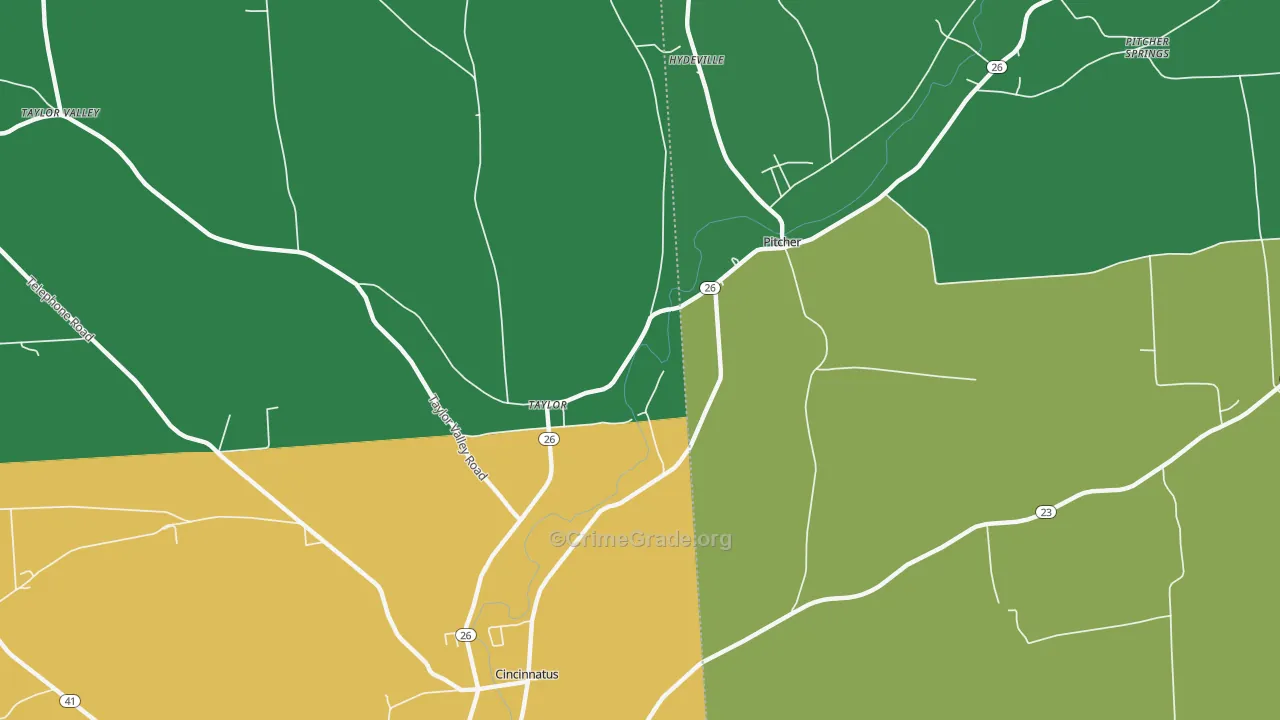 Taylor, NY Map of Drug-Related Crime Rates