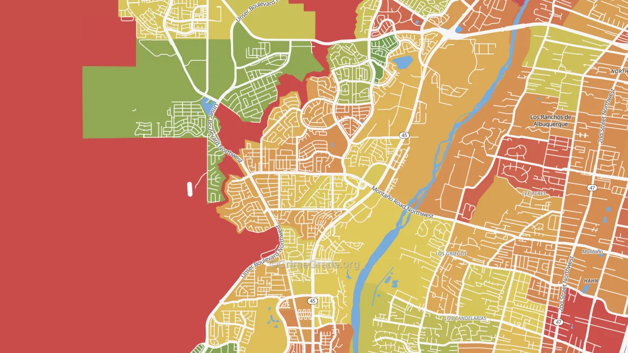 Taylor Ranch, Albuquerque, NM Map of Drug-Related Crime Rates