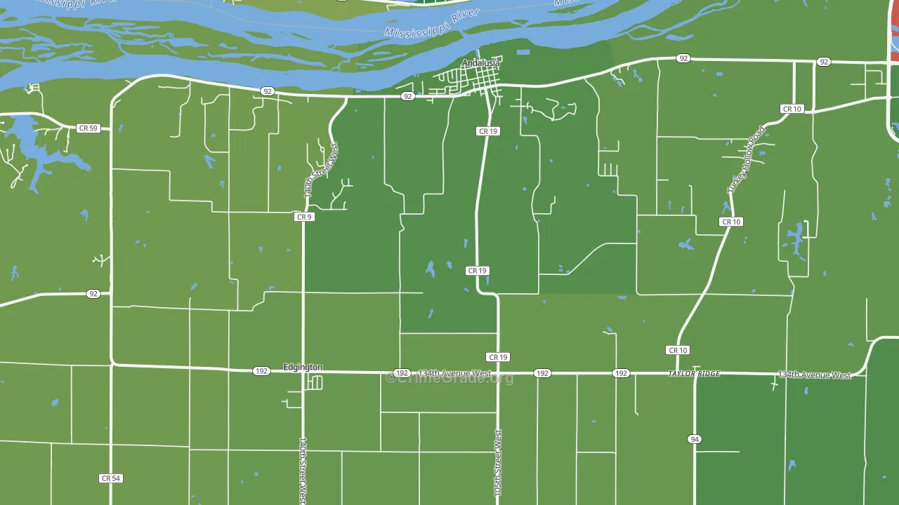 Taylor Ridge, IL Map of Drug-Related Crime Rates