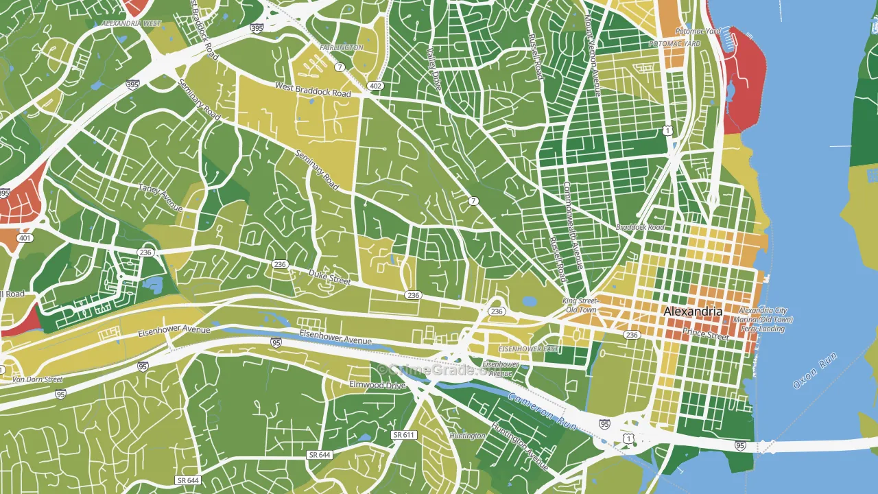Taylor Run, Alexandria, VA Map of Drug-Related Crime Rates