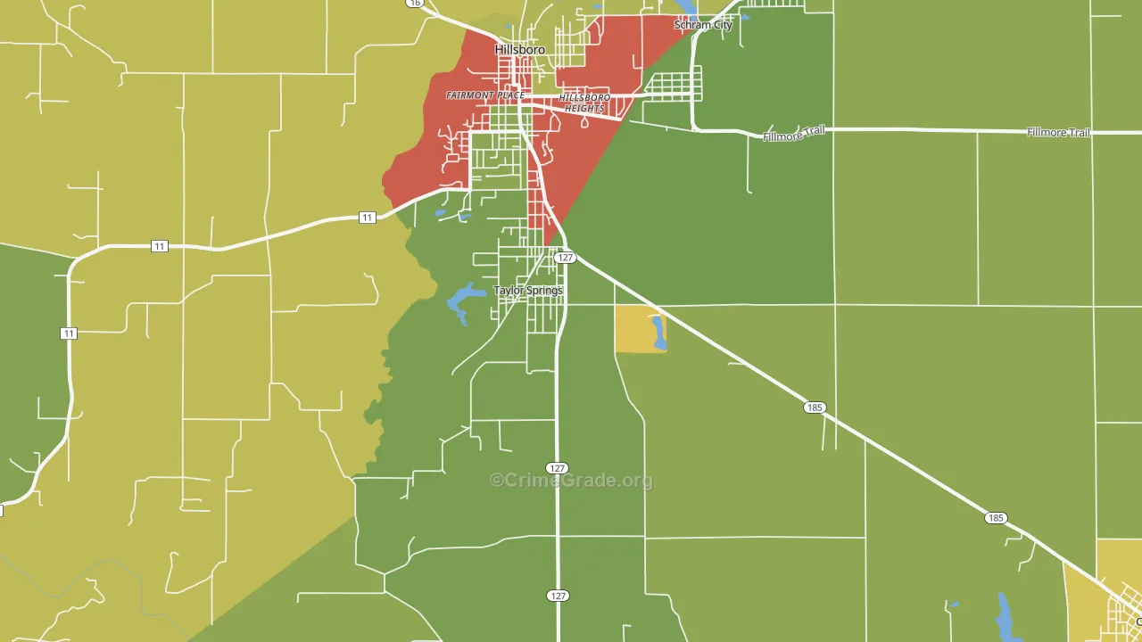Taylor Springs, IL Map of Drug-Related Crime Rates