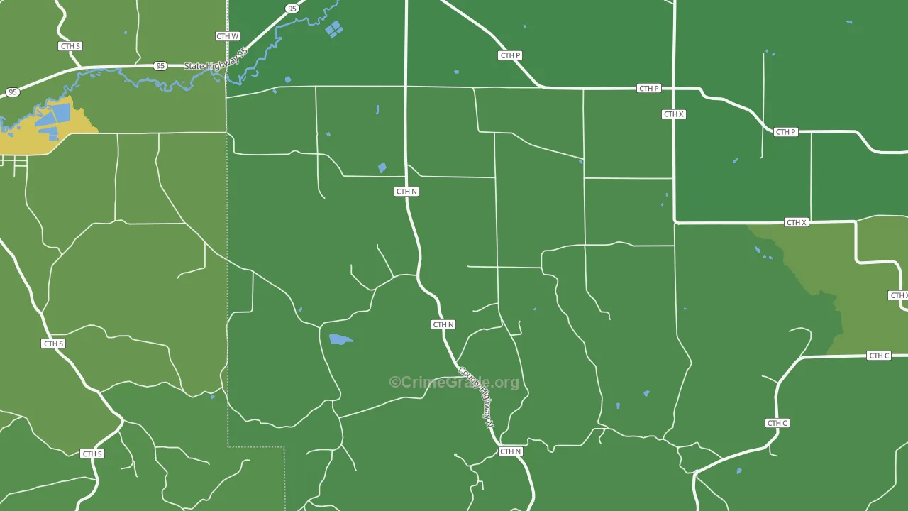 Taylor, WI Map of Drug-Related Crime Rates