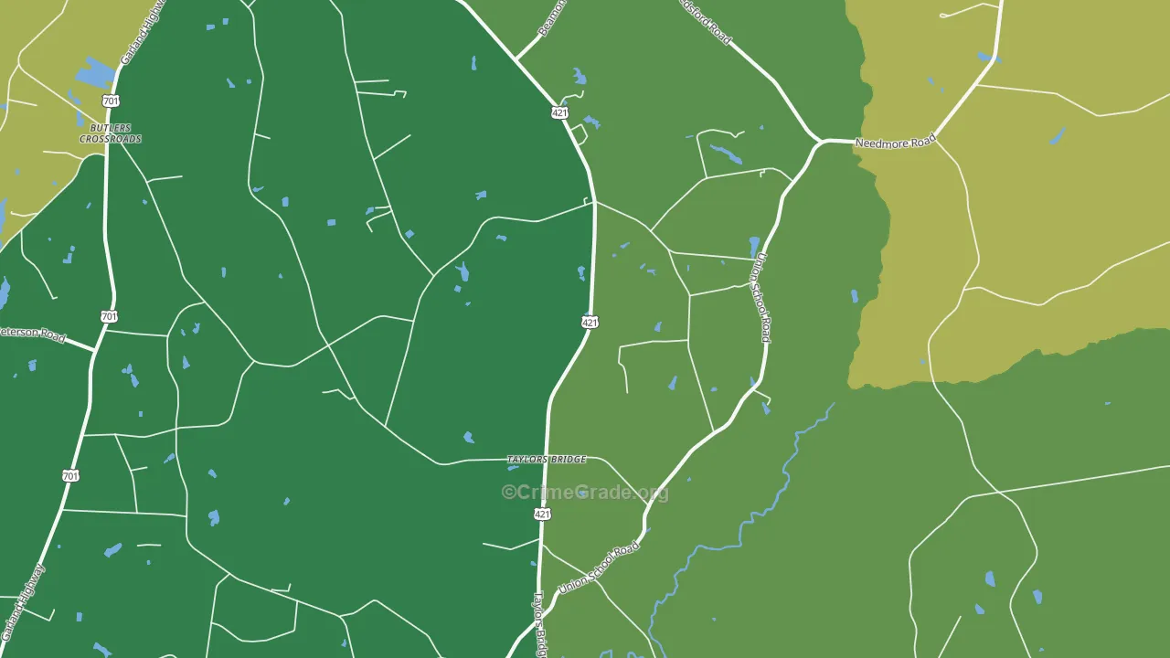 Taylors Bridge, NC Map of Drug-Related Crime Rates