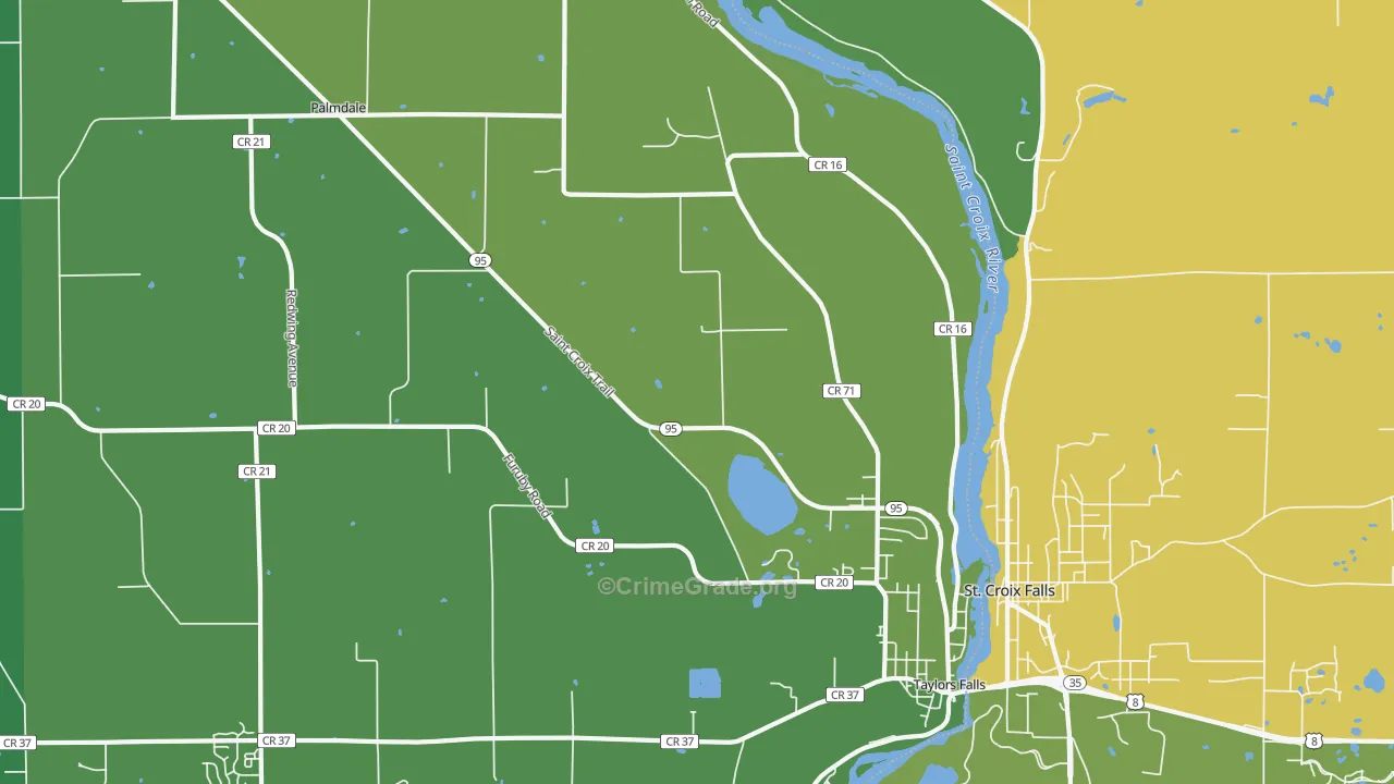 Taylors Falls, MN Map of Drug-Related Crime Rates