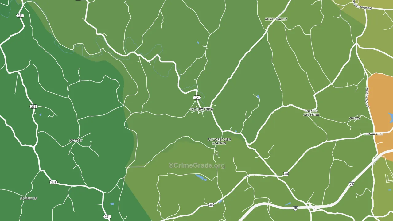 Taylorstown, PA Map of Drug-Related Crime Rates