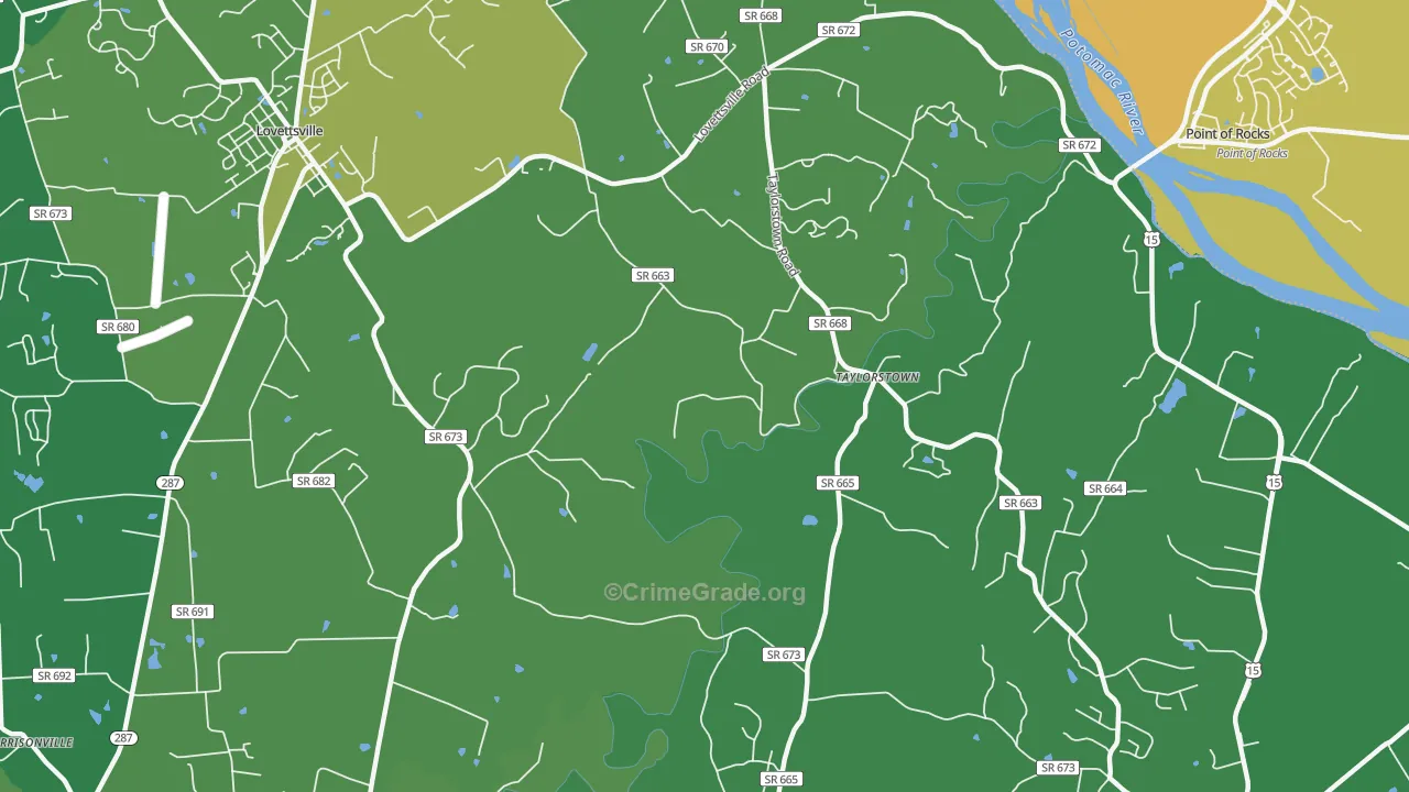 Taylorstown, VA Map of Drug-Related Crime Rates