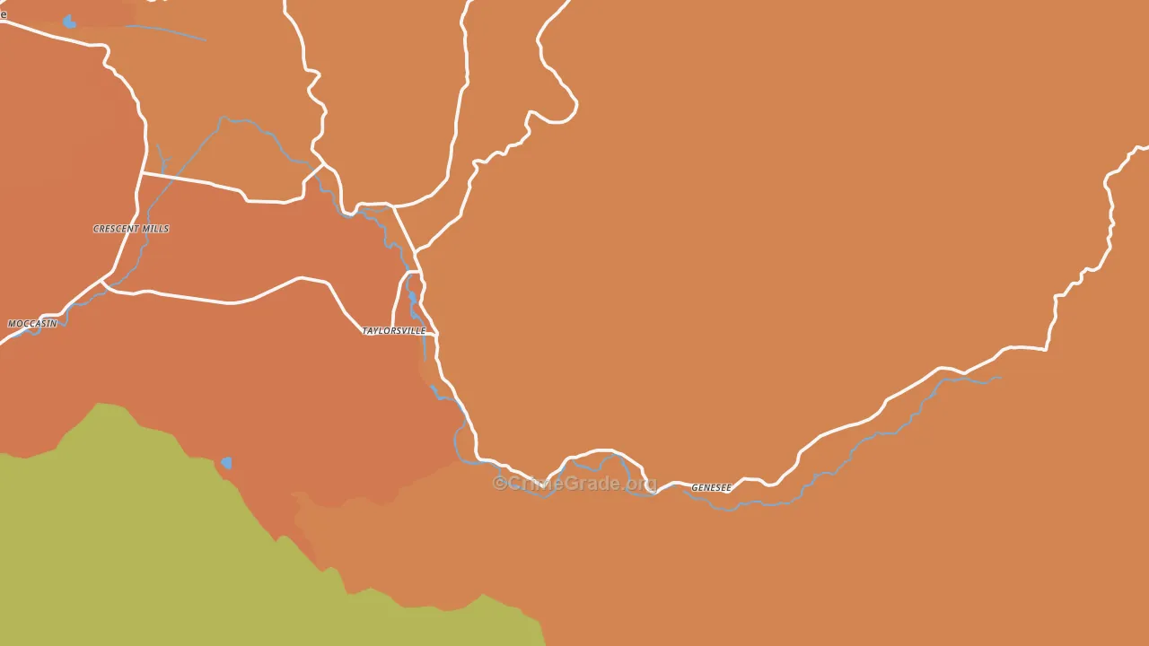 Taylorsville, CA Map of Drug-Related Crime Rates