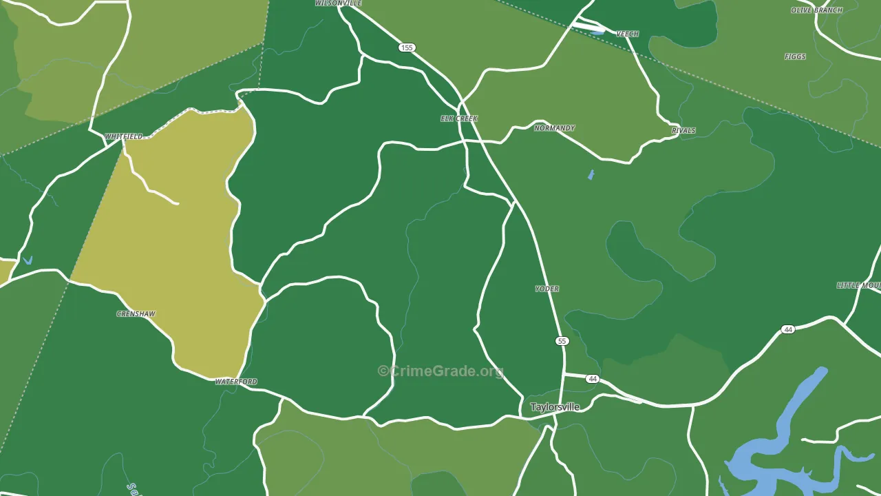 Taylorsville, KY Map of Drug-Related Crime Rates