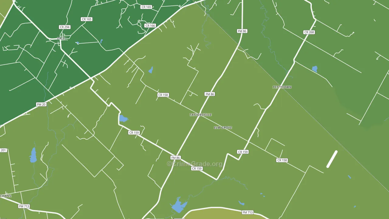 Taylorsville, TX Map of Drug-Related Crime Rates