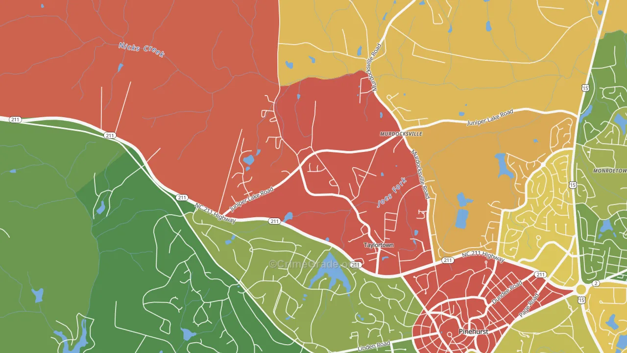 Taylortown, NC Map of Drug-Related Crime Rates