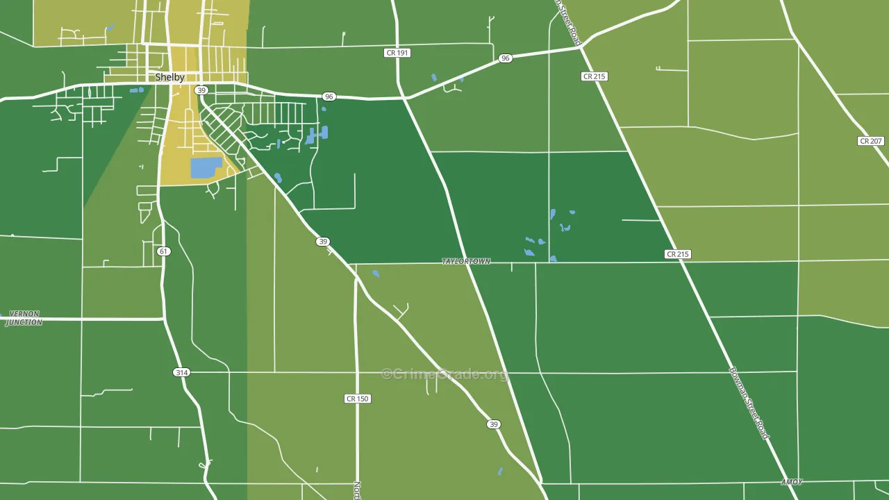 Taylortown, OH Map of Drug-Related Crime Rates