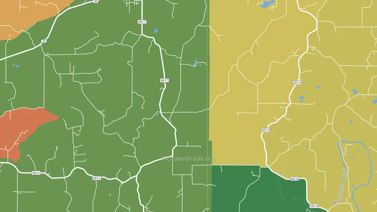 Tea, MO Map of Drug-Related Crime Rates