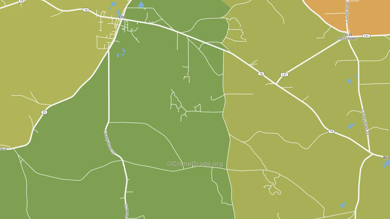 Teals Crossroads, AL Map of Drug-Related Crime Rates