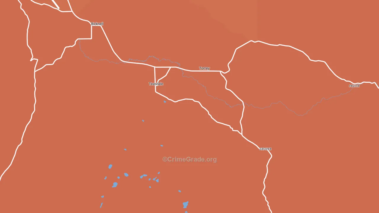 Teasdale, UT Map of Drug-Related Crime Rates