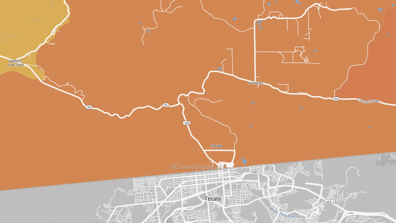 Tecate, CA Map of Drug-Related Crime Rates