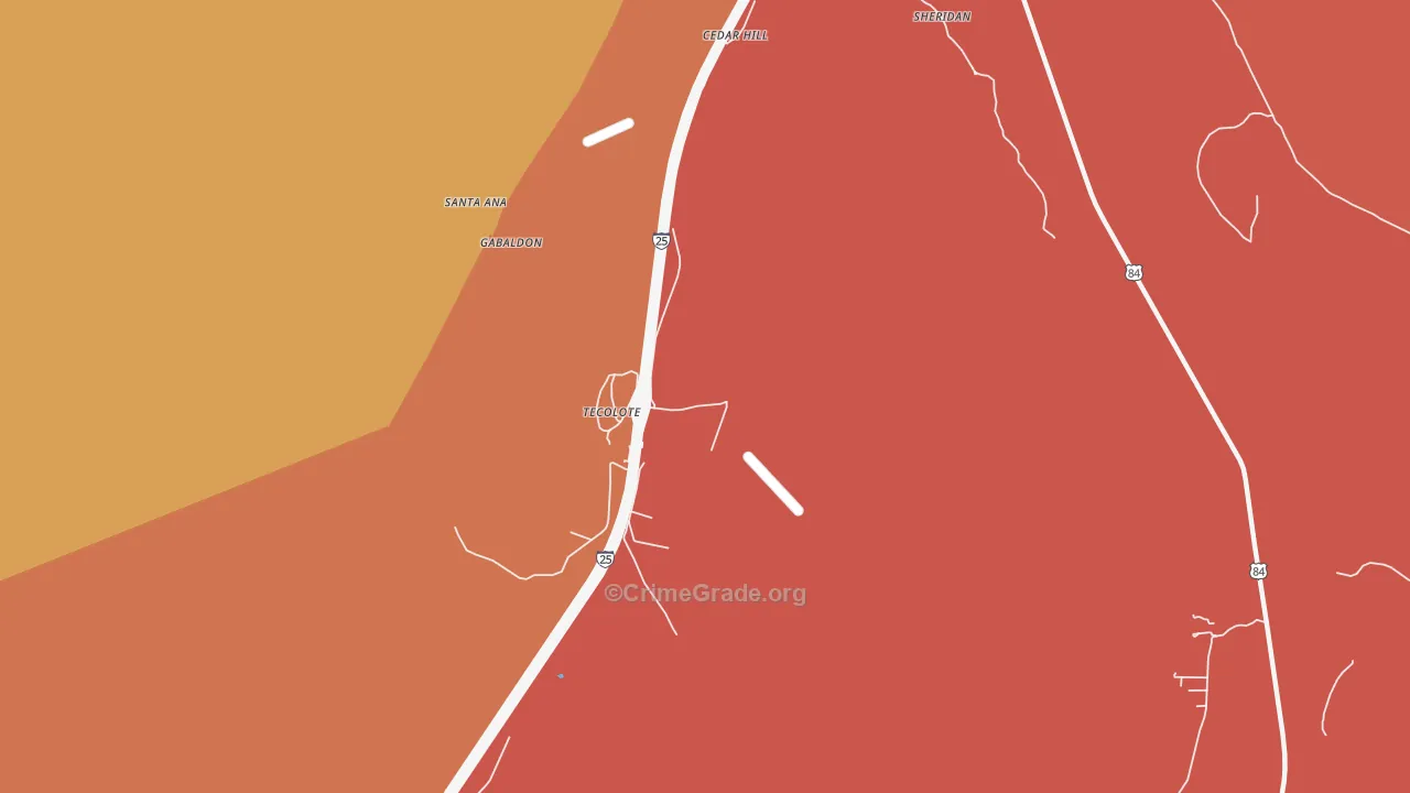 Tecolote, NM Map of Drug-Related Crime Rates