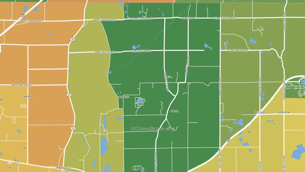 Tee Lake, IN Map of Drug-Related Crime Rates