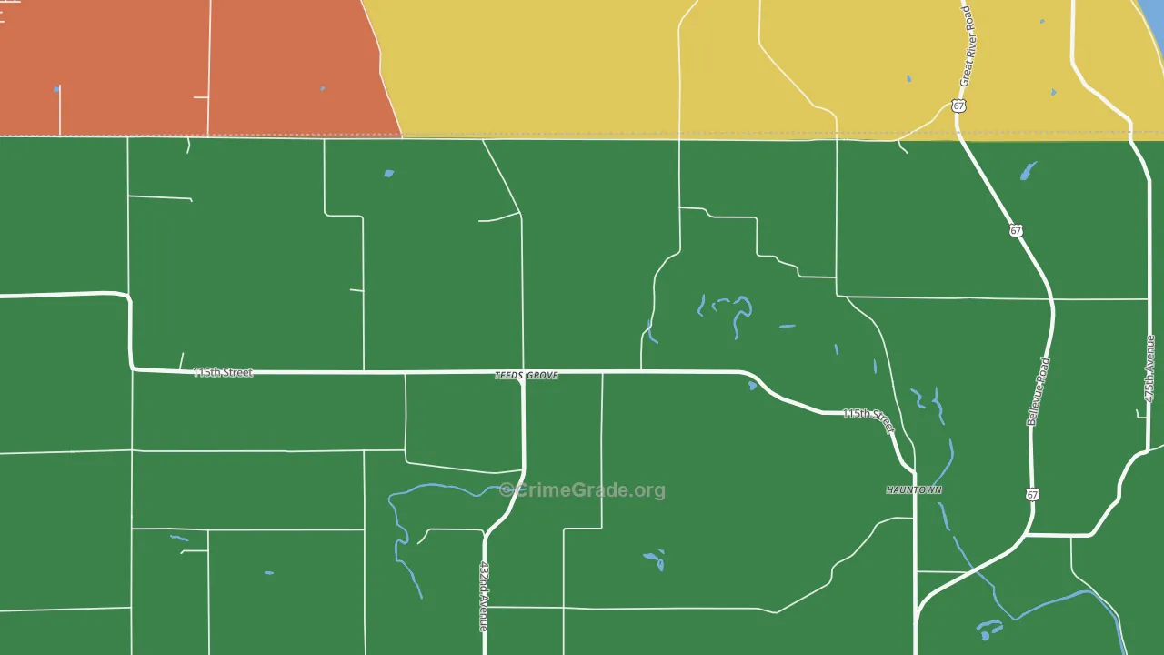 Teeds Grove, IA Map of Drug-Related Crime Rates