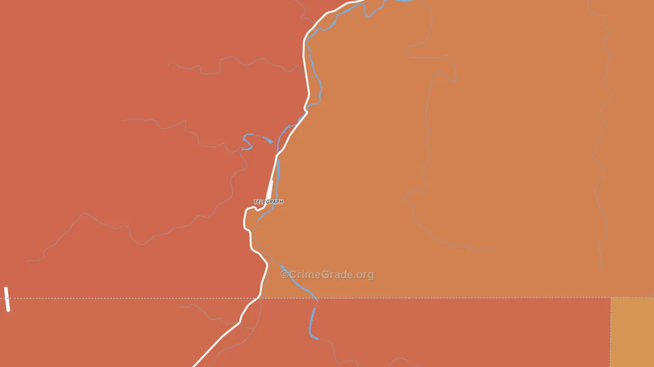 Telegraph, TX Map of Drug-Related Crime Rates