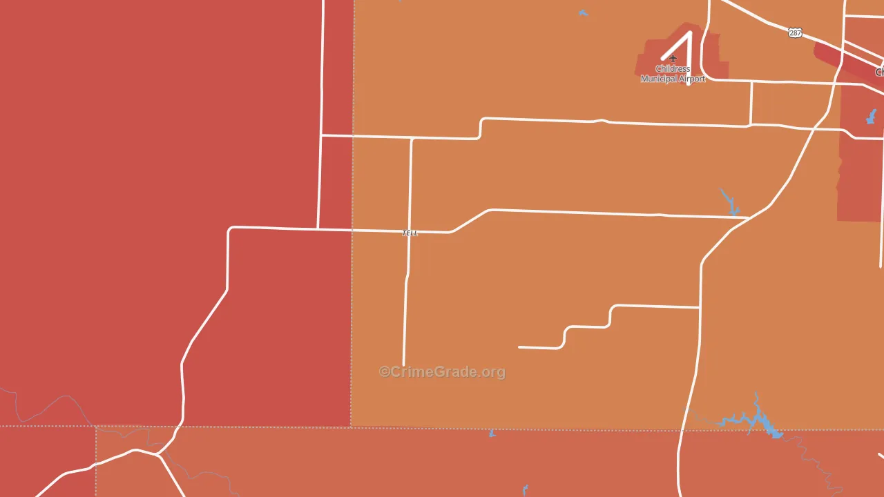 Tell, TX Map of Drug-Related Crime Rates