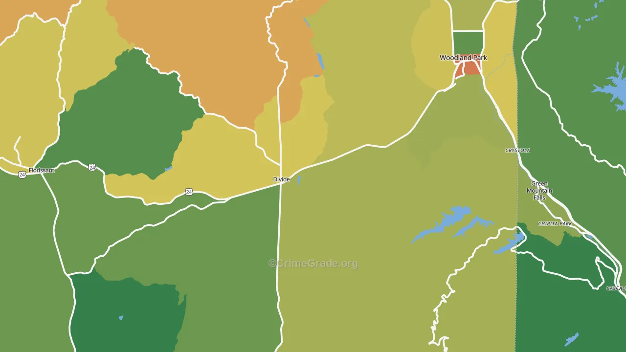 Teller County, CO Map of Drug-Related Crime Rates
