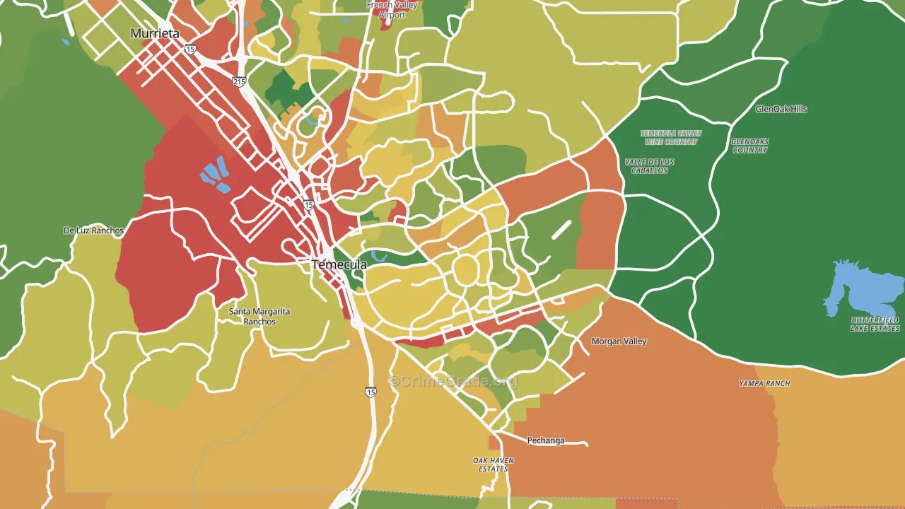 Temecula, CA Map of Drug-Related Crime Rates