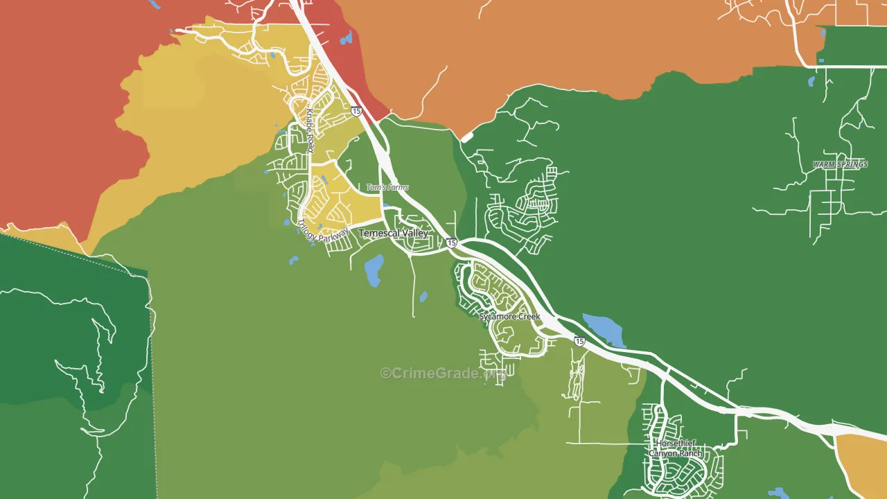 Temescal Valley, CA Map of Drug-Related Crime Rates
