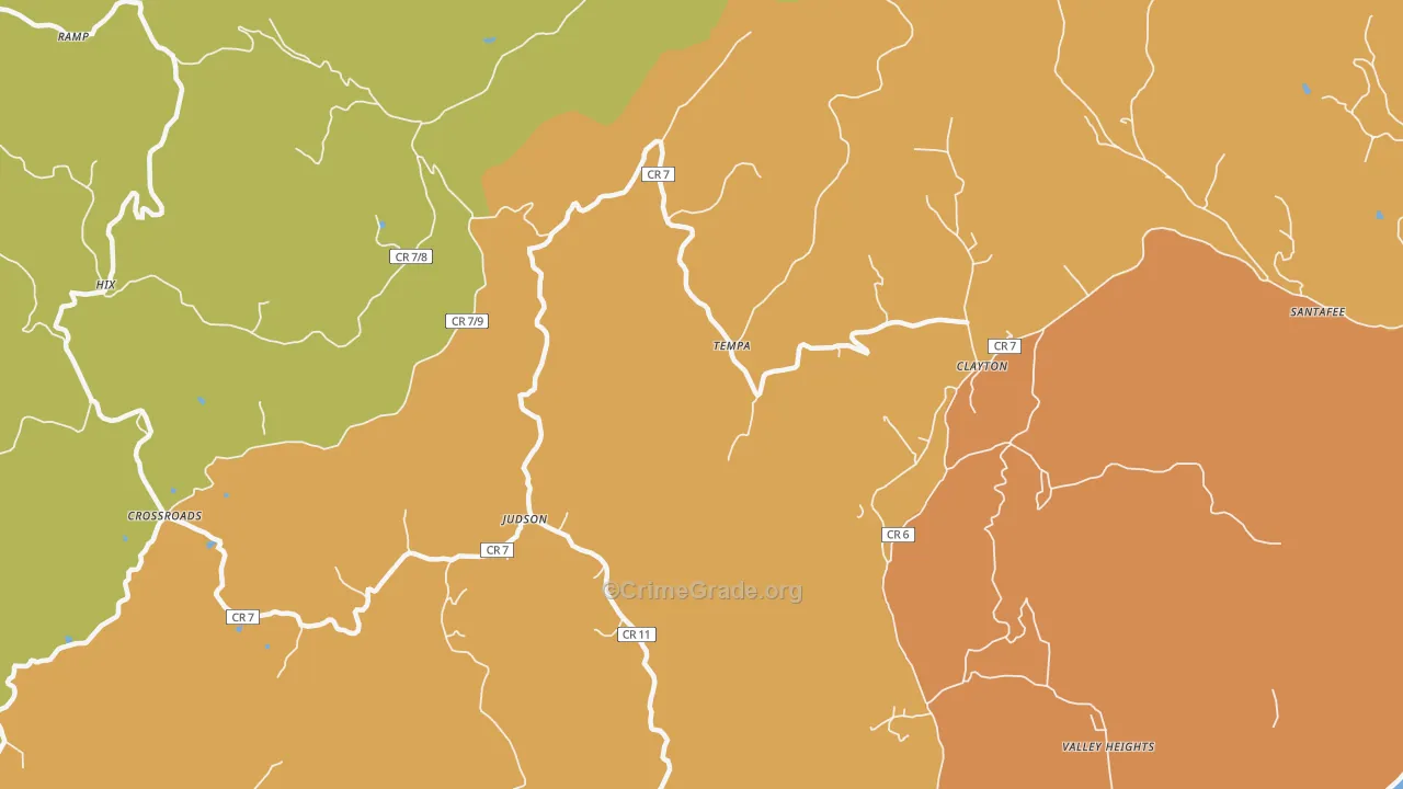 Tempa, WV Map of Drug-Related Crime Rates