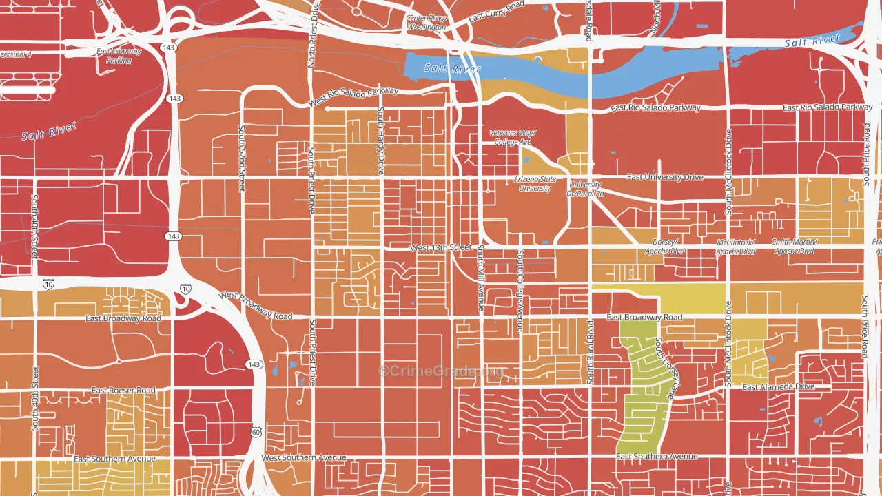 Tempe Junction, Tempe, AZ Map of Drug-Related Crime Rates
