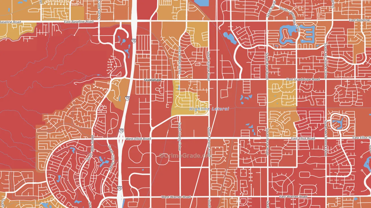 Tempe Royal Estates, Tempe, AZ Map of Drug-Related Crime Rates