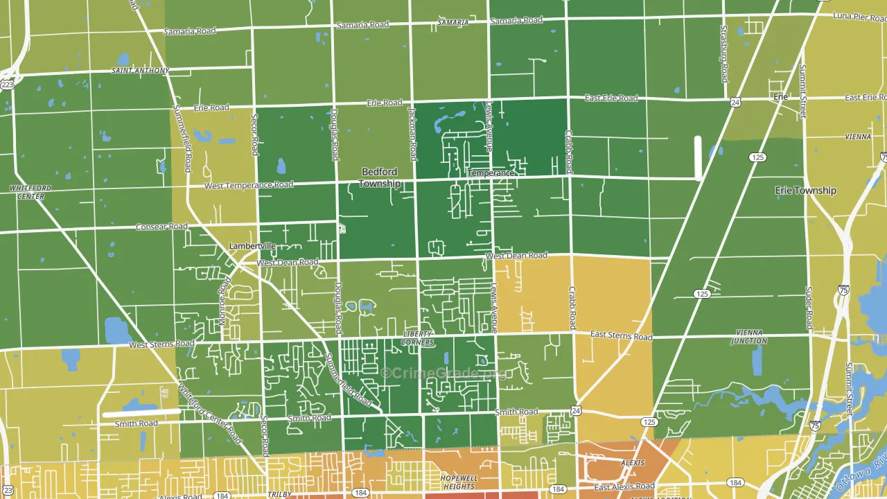 Temperance, MI Map of Drug-Related Crime Rates