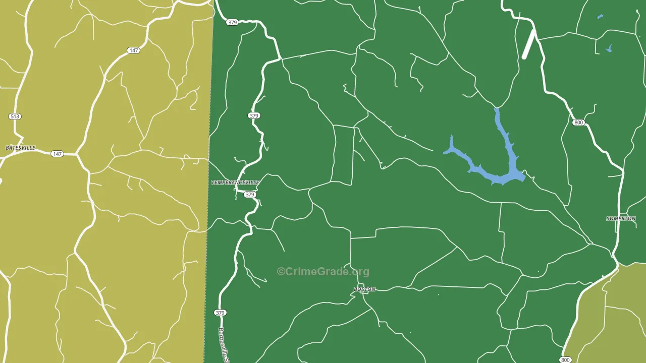 Temperanceville, OH Map of Drug-Related Crime Rates