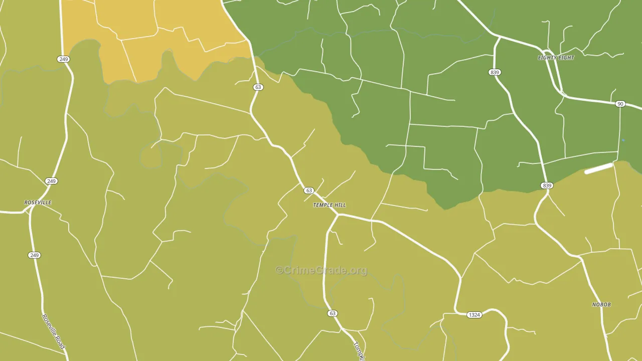 Temple Hill, KY Map of Drug-Related Crime Rates