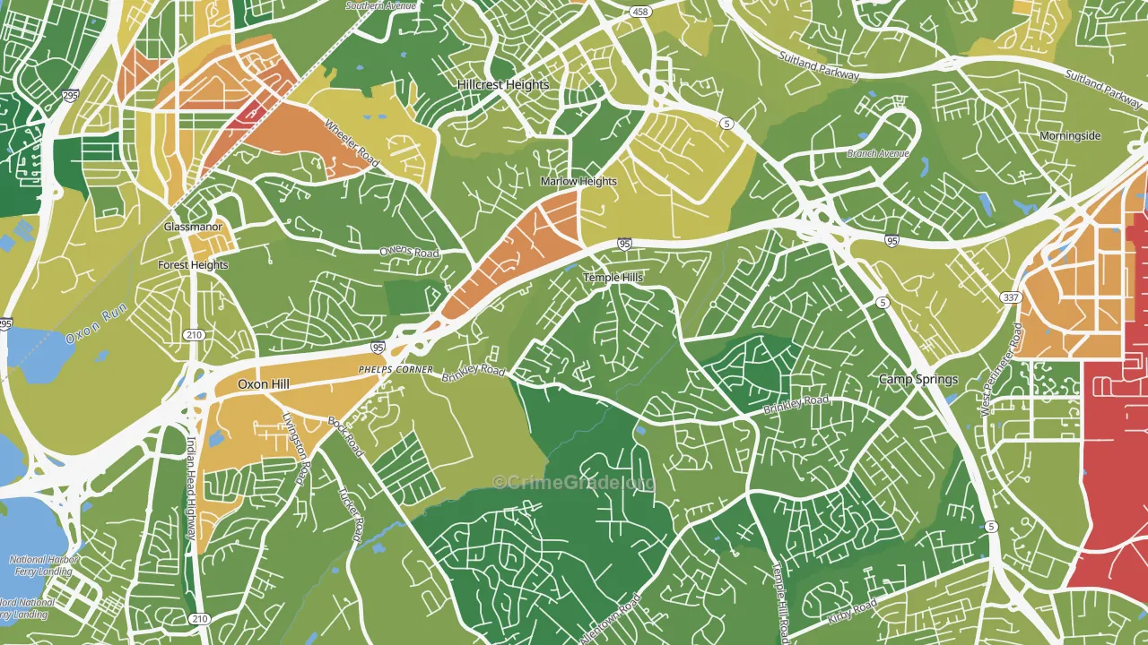 Temple Hills, MD Map of Drug-Related Crime Rates