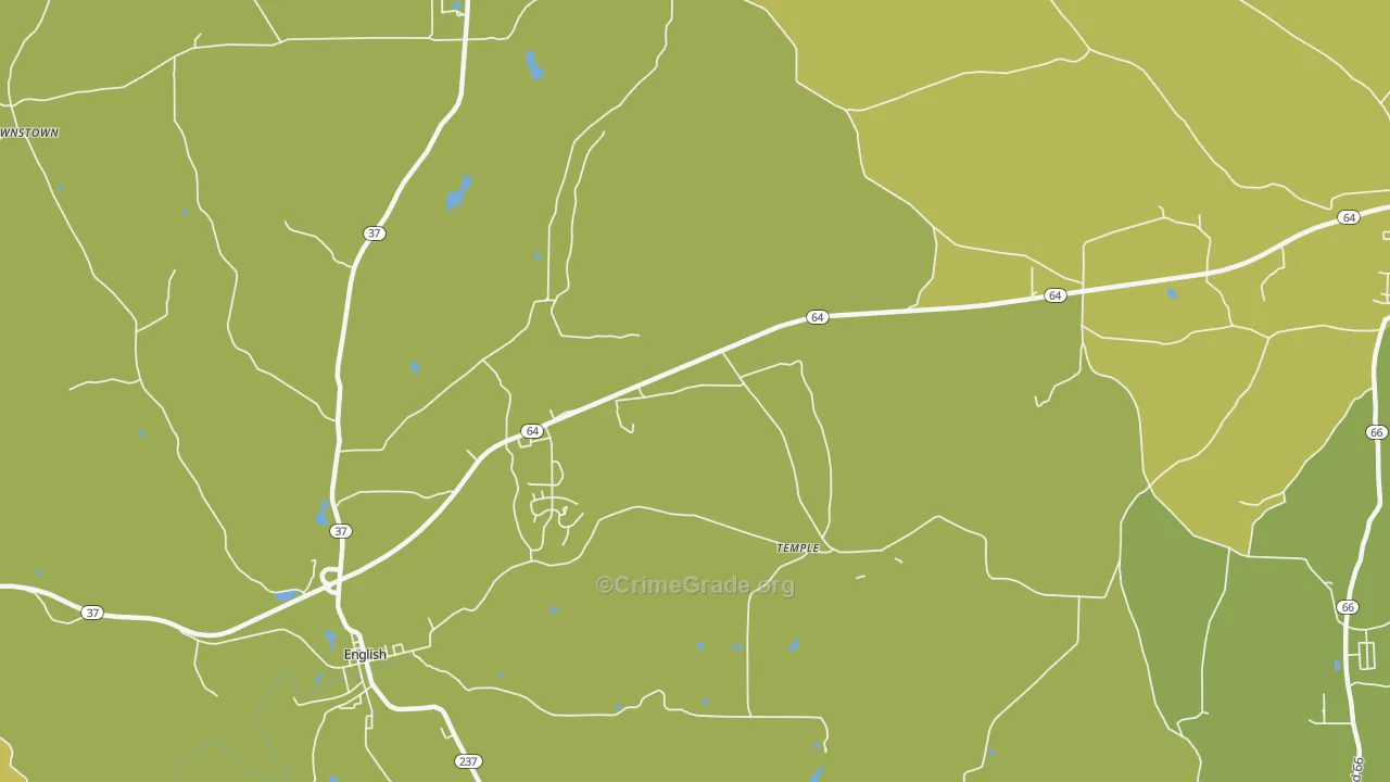 Temple, IN Map of Drug-Related Crime Rates