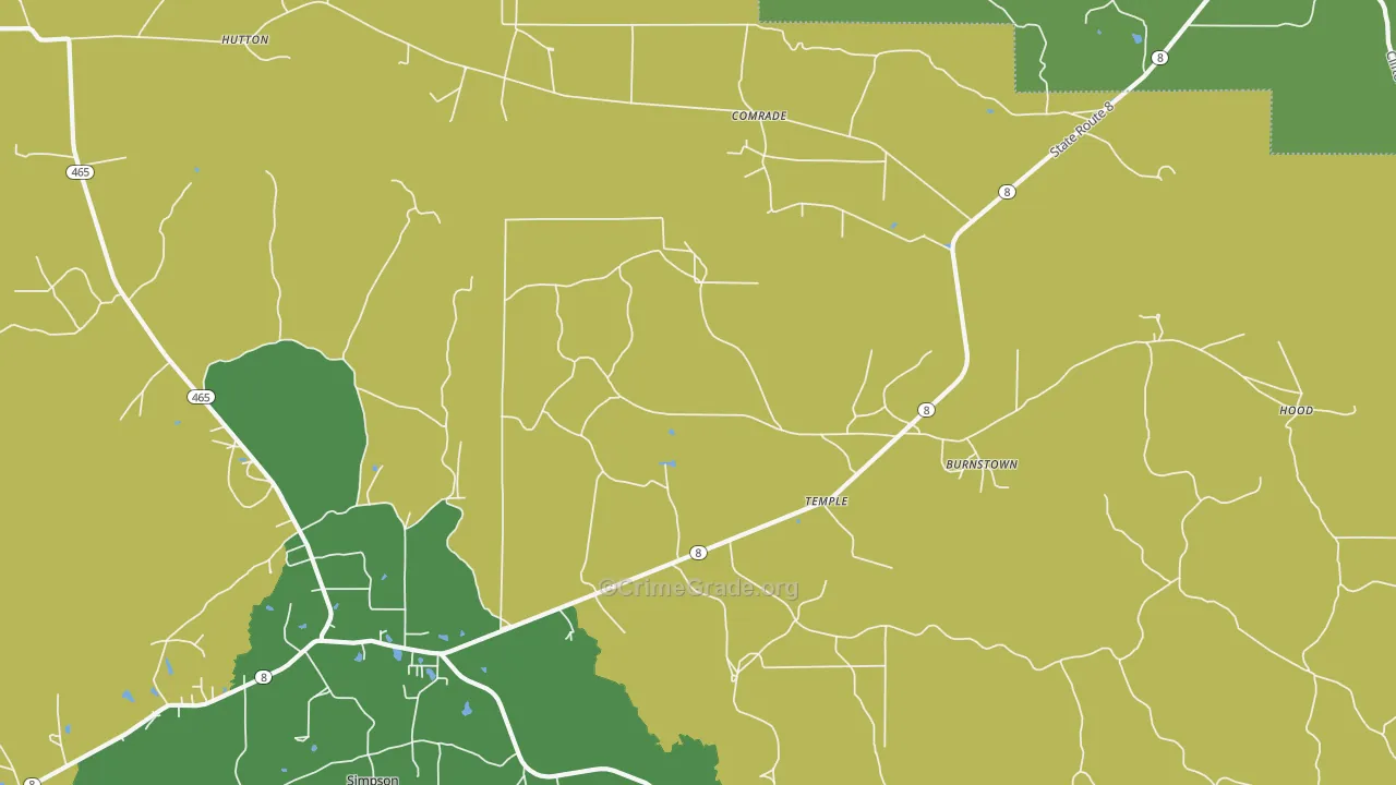 Temple, LA Map of Drug-Related Crime Rates