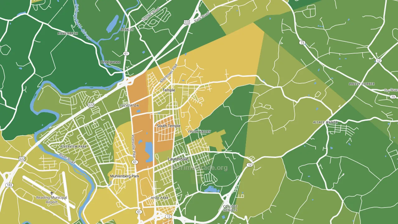 Temple, PA Map of Drug-Related Crime Rates