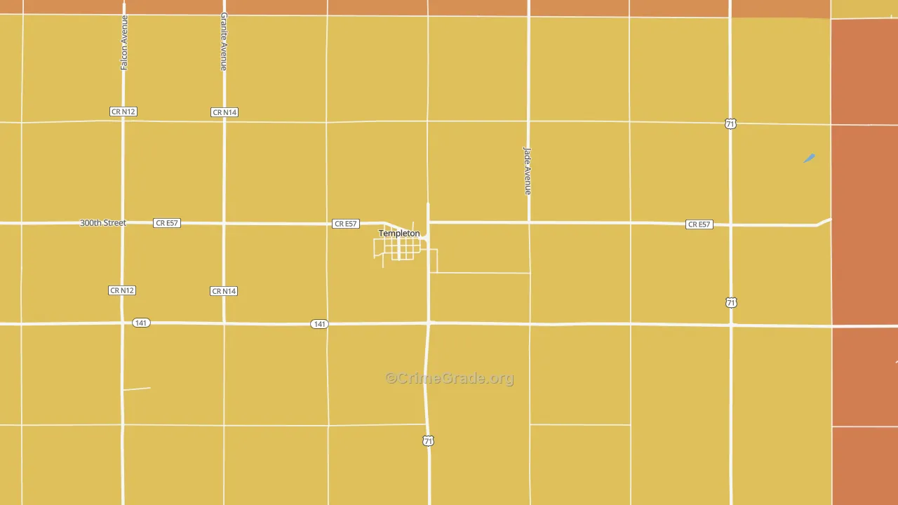Templeton, IA Map of Drug-Related Crime Rates