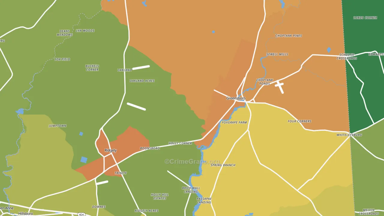 Templeville, MD Map of Drug-Related Crime Rates